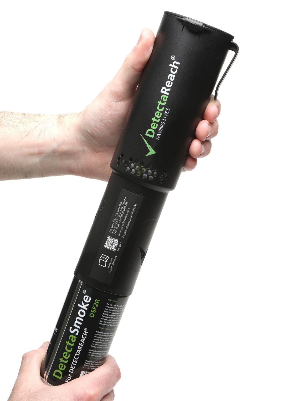 Holding DetectaReach Aerosol Dispenser